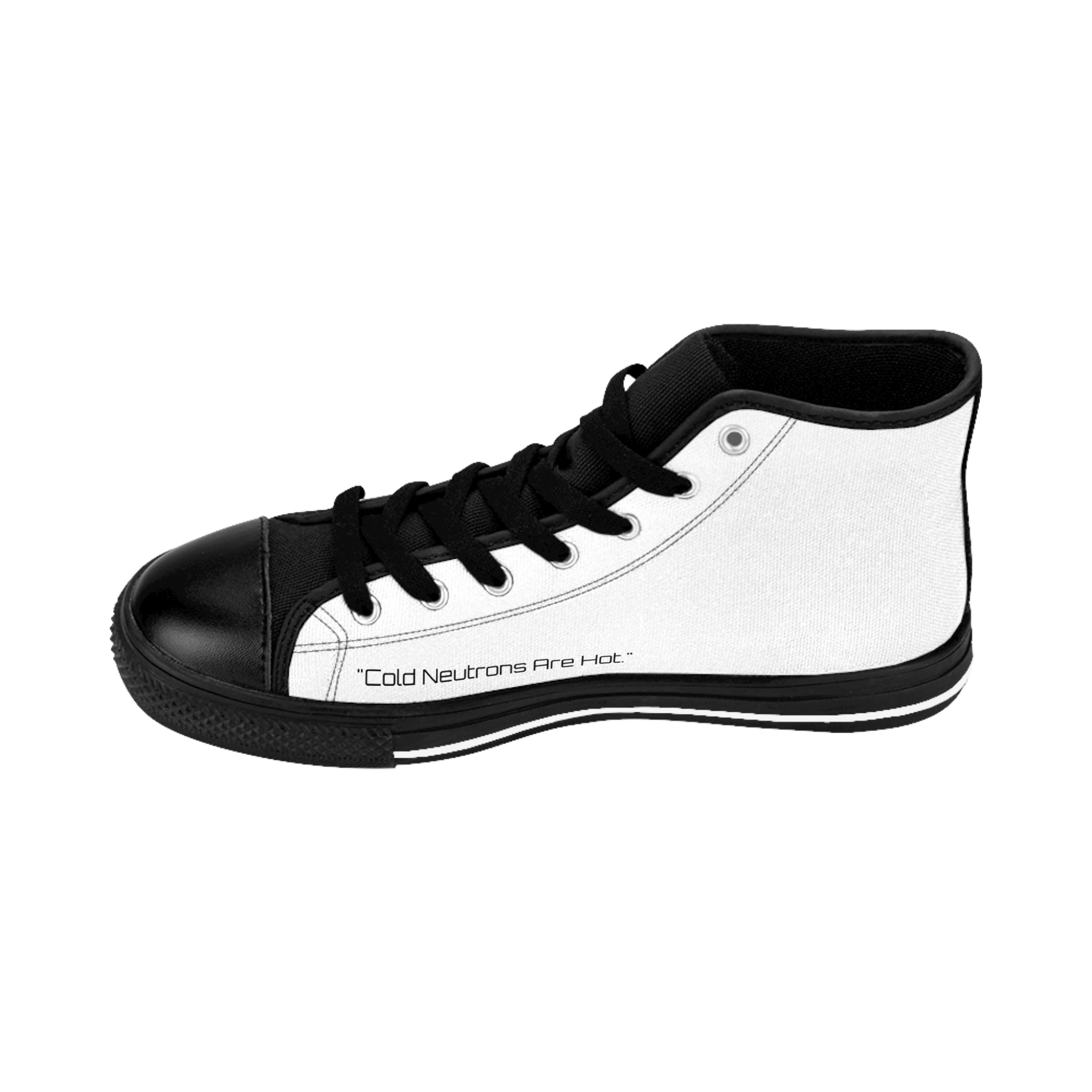 Cold Neutrons Are Hot - Classic High-Top Sneakers — Minimalist Monochrome Logo Design