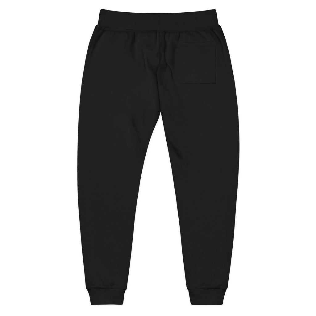 Quantum Kinetics - Embroidered Black Fleece Sweatpants with Small Chest Logo