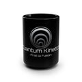 Quantum Kinetics Black 15oz Mug — 'First to Fusion' Science Logo Coffee Cup