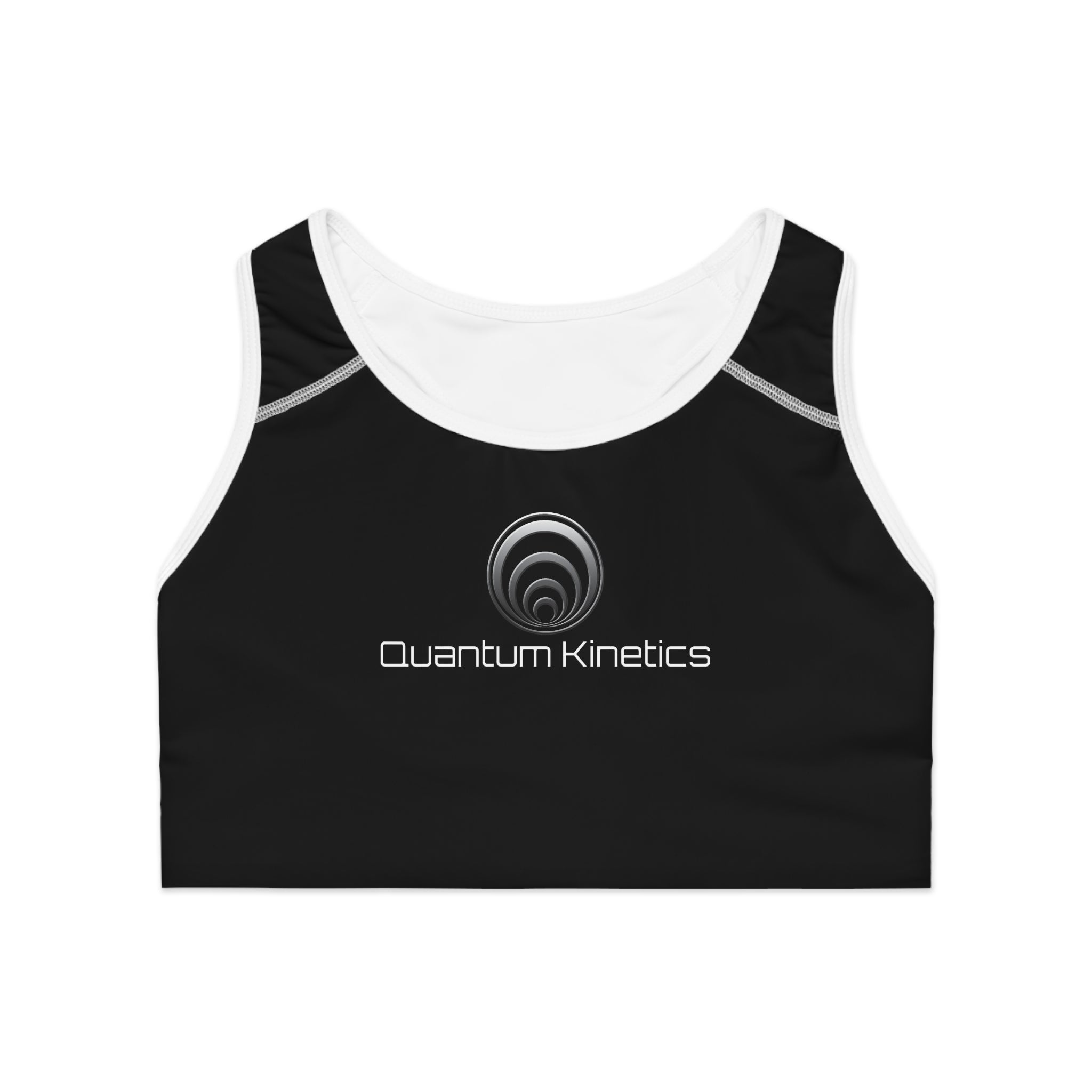 Quantum Kinetics - Black / White - Sports Bra (AOP)