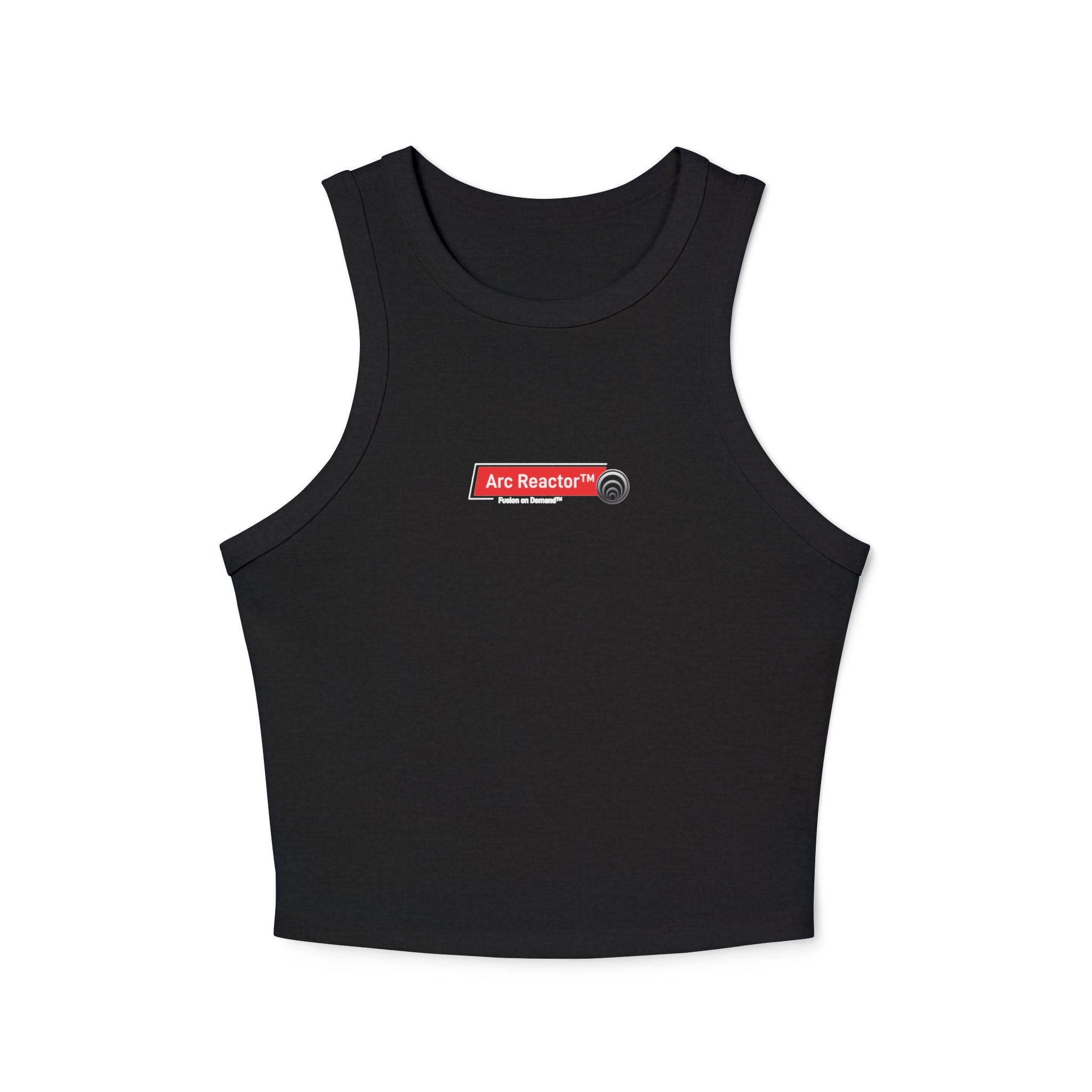 Quantum Kinetics - Women's Racer Tank Top — Small 'Arc Reactor™' Logo Graphic
