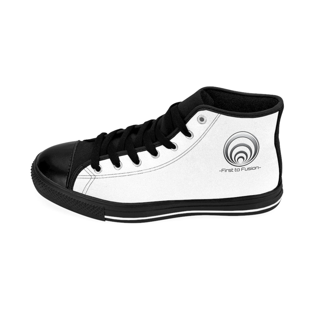 Cold Neutrons Are Hot - Classic High-Top Sneakers — Minimalist Monochrome Logo Design