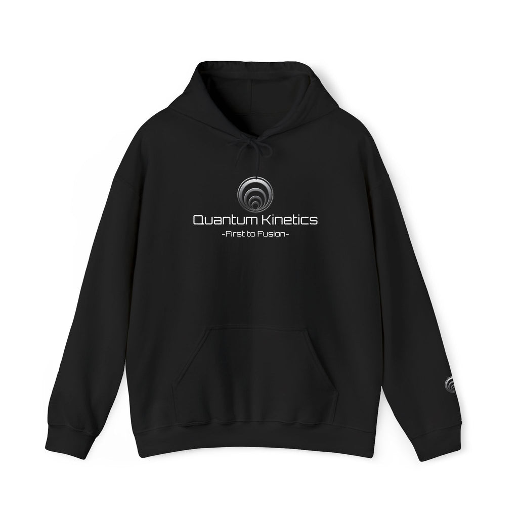 Quantum Kinetics Hoodie – “First to Fusion™” Logo & “Cold Neutrons Are Hot.” Science Pullover