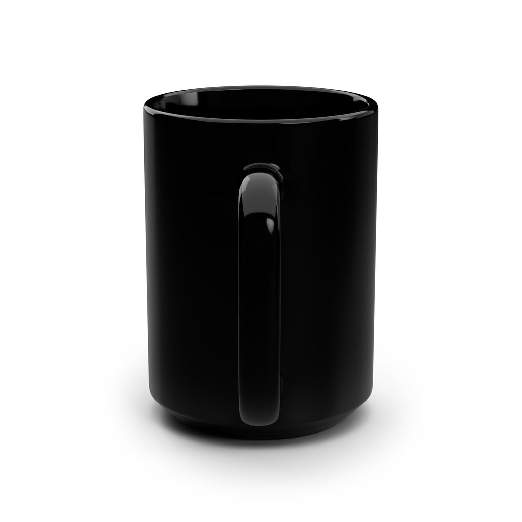 Quantum Kinetics Black 15oz Mug — 'First to Fusion' Science Logo Coffee Cup