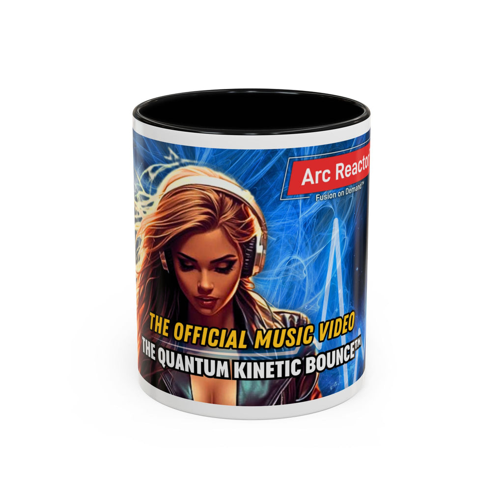 Accent Coffee Mug — "Arc Reactor™: The Official Music Video" Sci‑Fi DJ Design (11/15 oz)