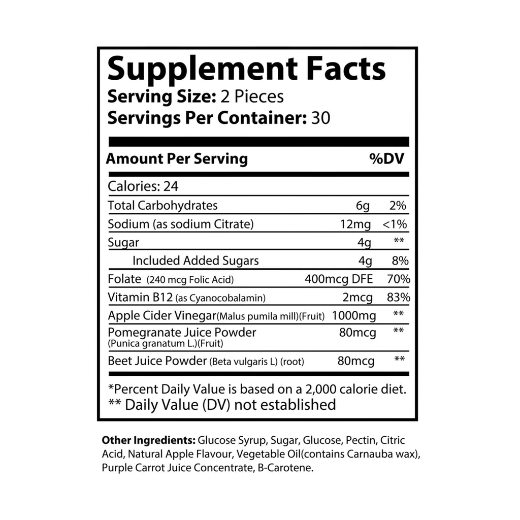 Apple Cider Vinegar Gummies (60 Gummies) - Quantum Kinetic Bounce™