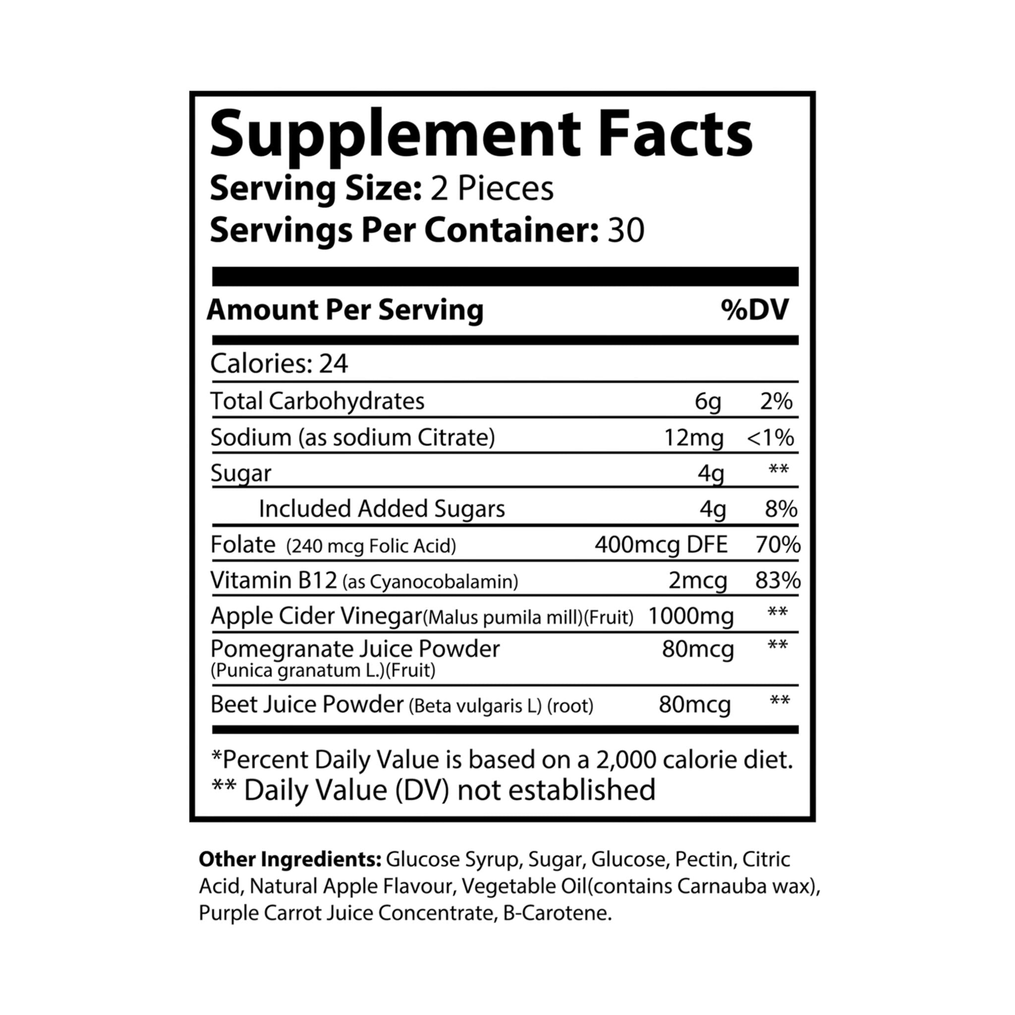 Apple Cider Vinegar Gummies (60 Gummies) - Quantum Kinetic Bounce™