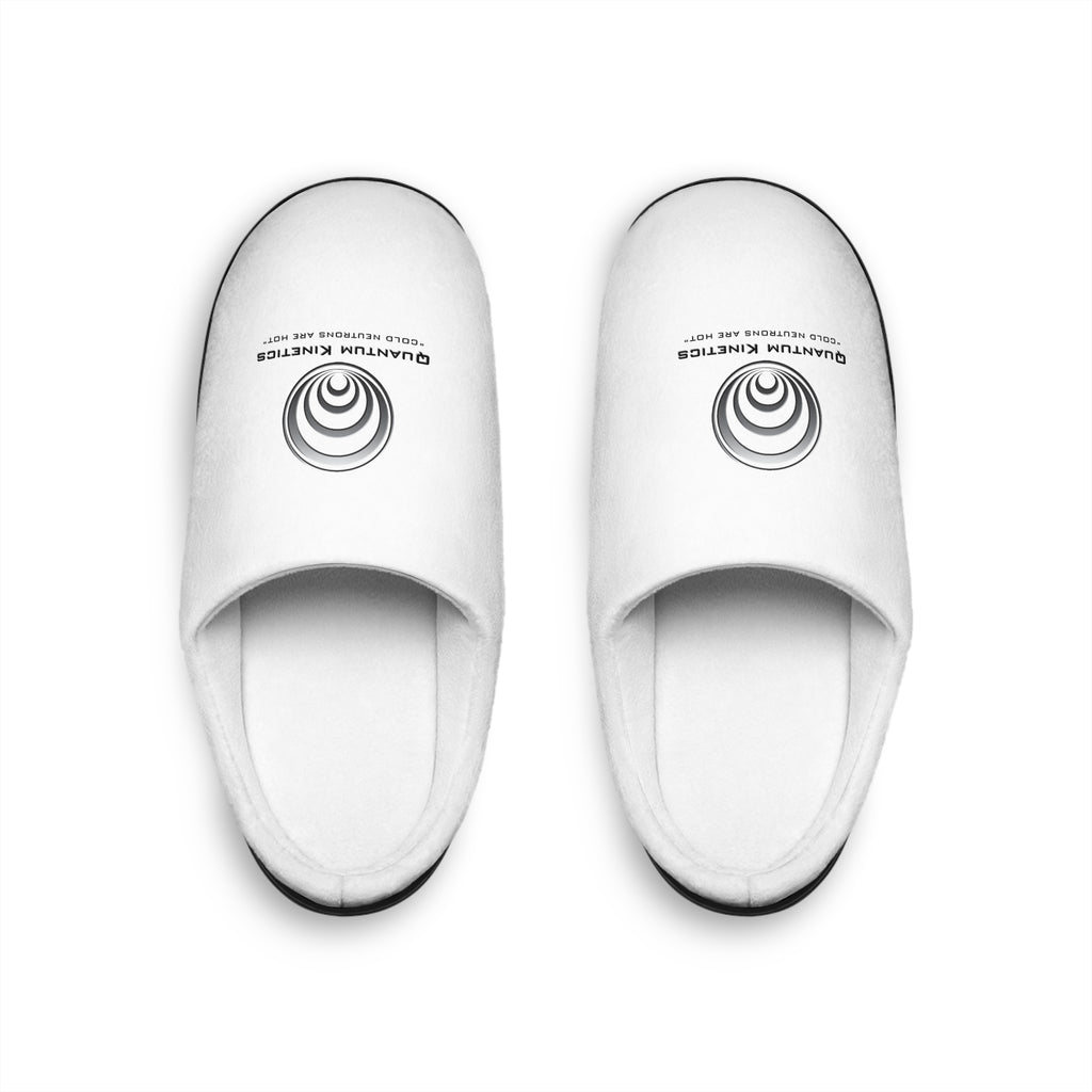 Quantum Kinetics Logo Men's Indoor Slippers — Cozy White Lounge Slides