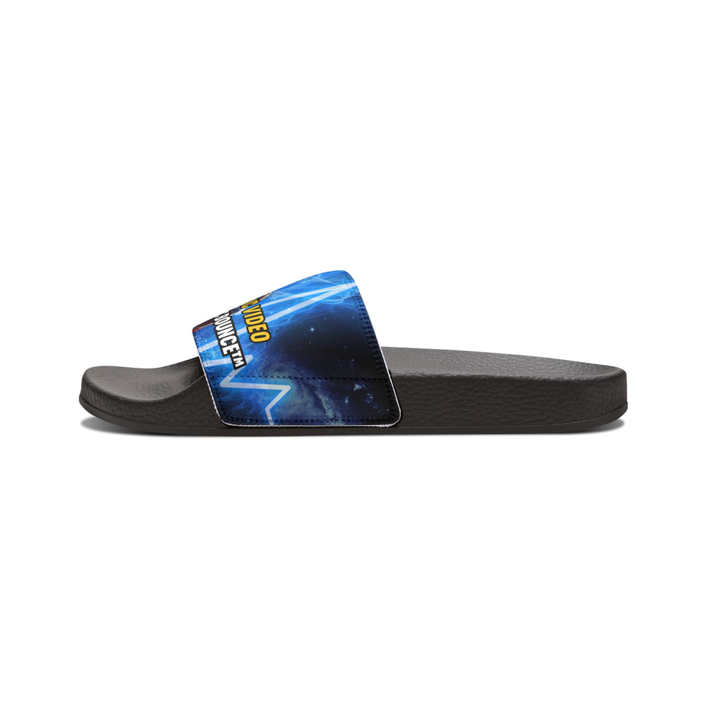 Quantum Kinetic Bounce™ - Men's Slide Sandals with Custom Neon Lightning Strap - Removable Strap, Lightweight Pool & Beach Slides