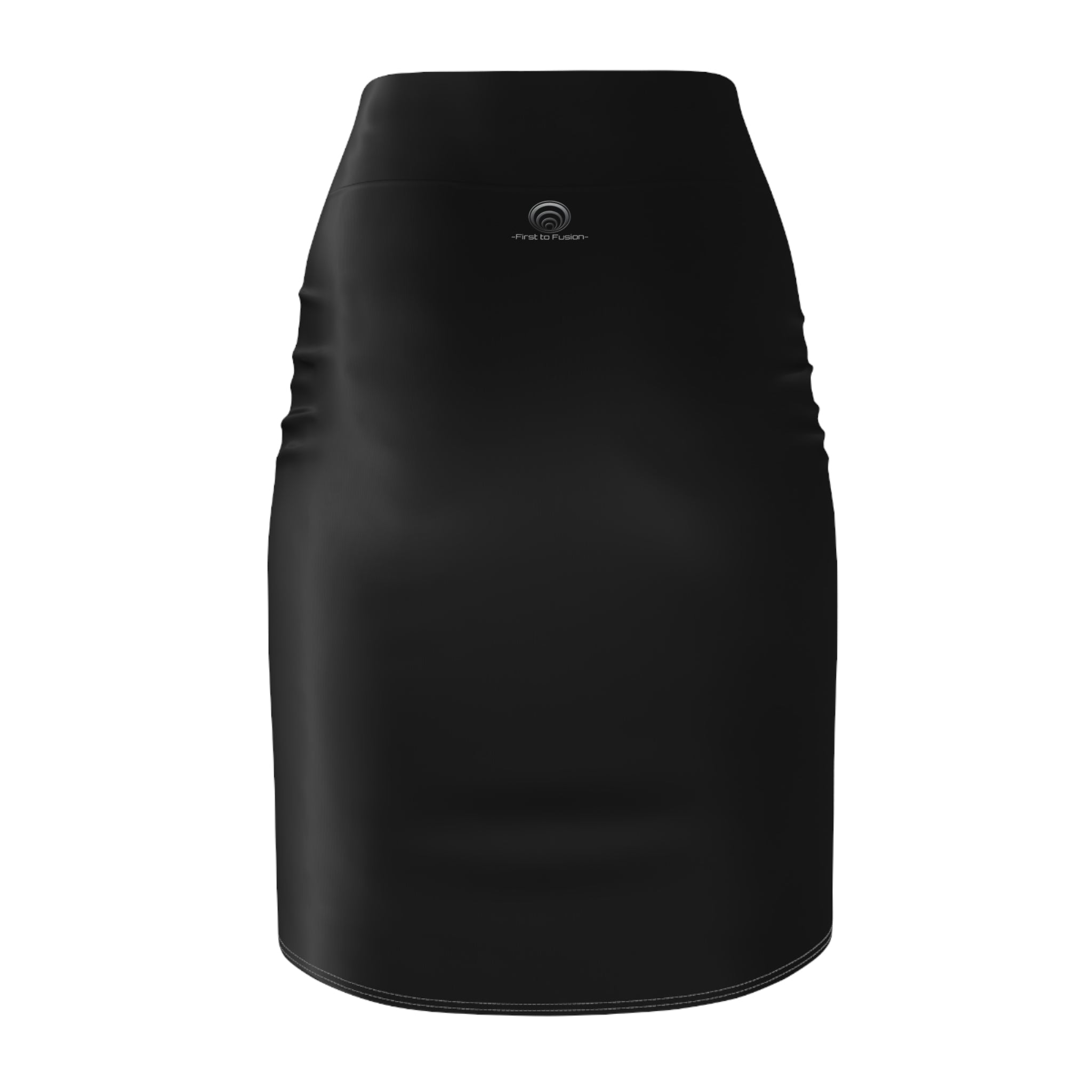 Quantum Black Logo Pencil Skirt — Sleek Women's Office & Evening Skirt with Subtle Branding