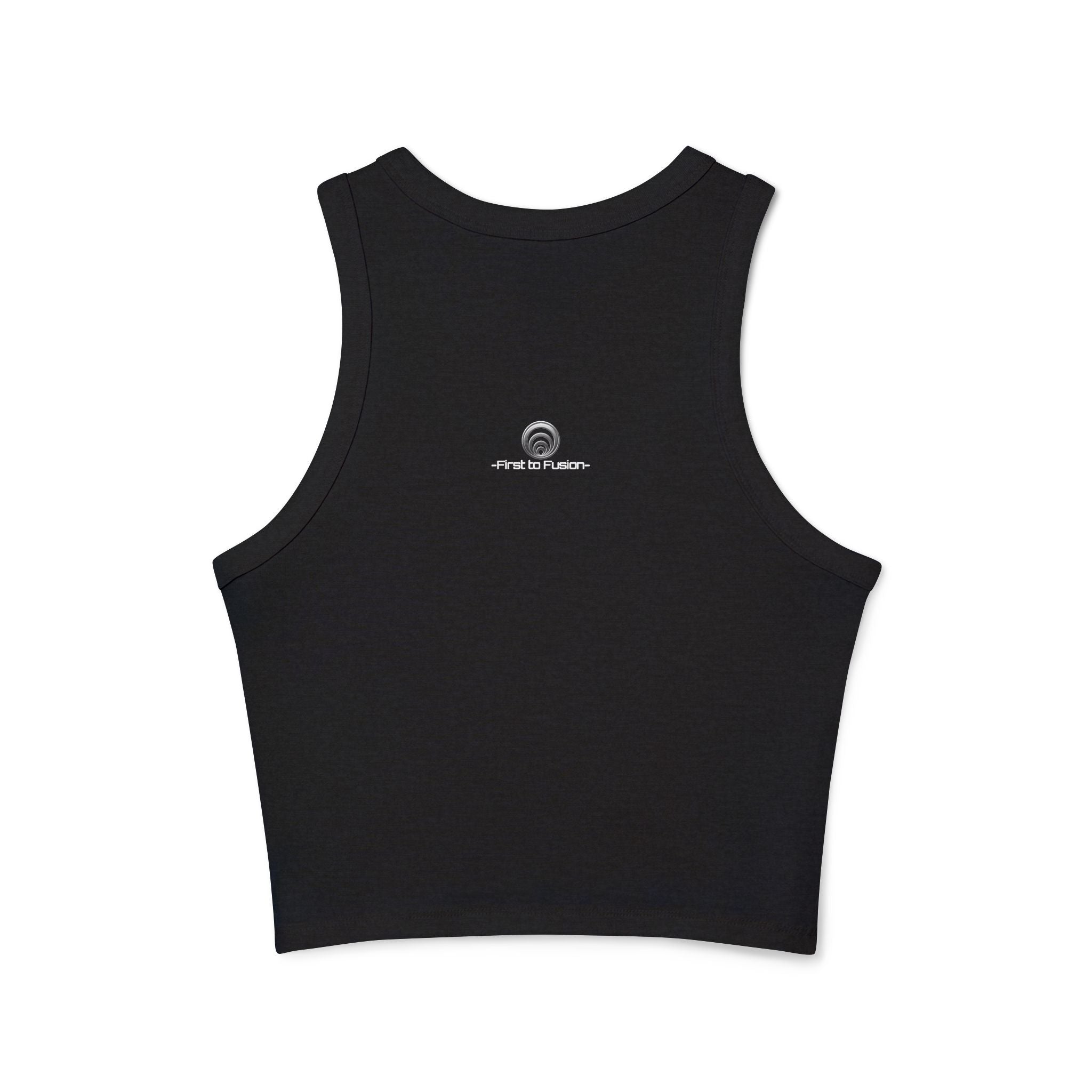 Quantum Kinetics - Women's Racer Tank Top — Small 'Arc Reactor™' Logo Graphic