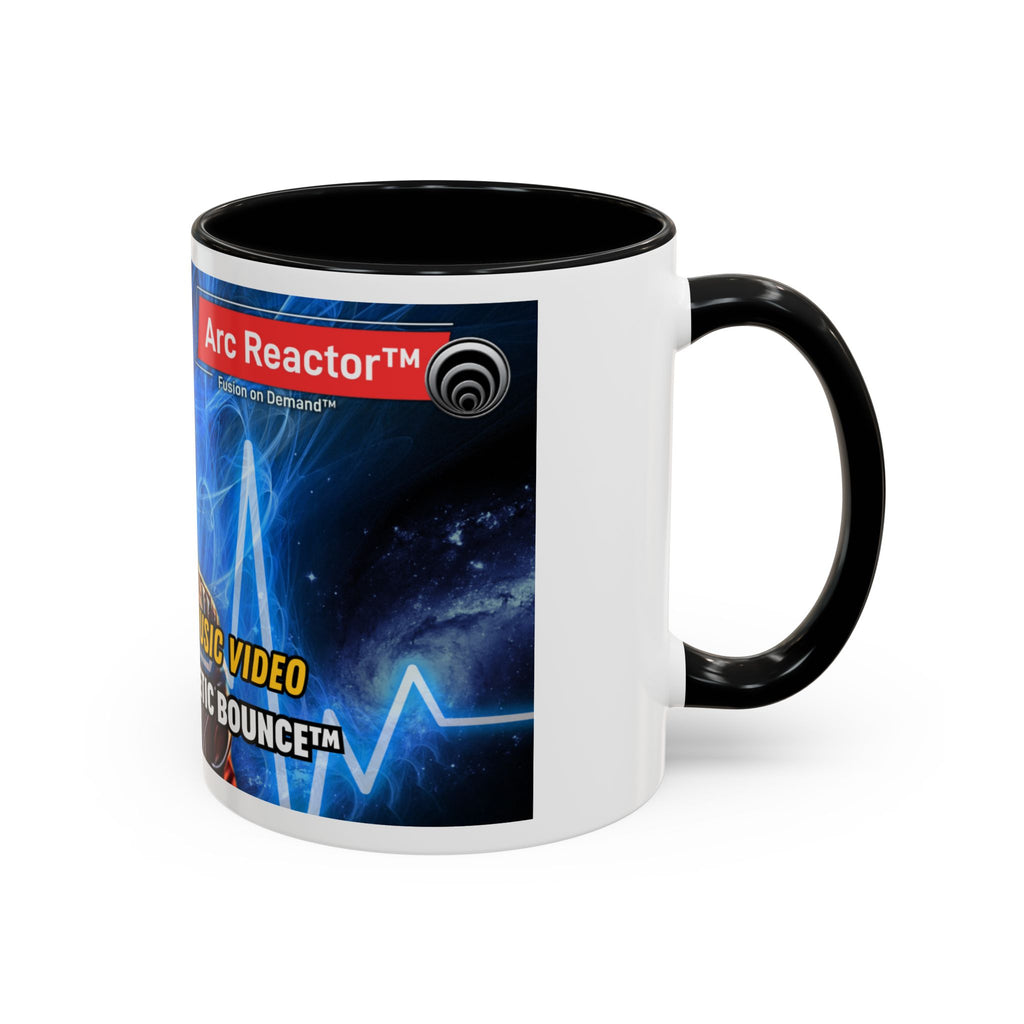 Accent Coffee Mug — "Arc Reactor™: The Official Music Video" Sci‑Fi DJ Design (11/15 oz)