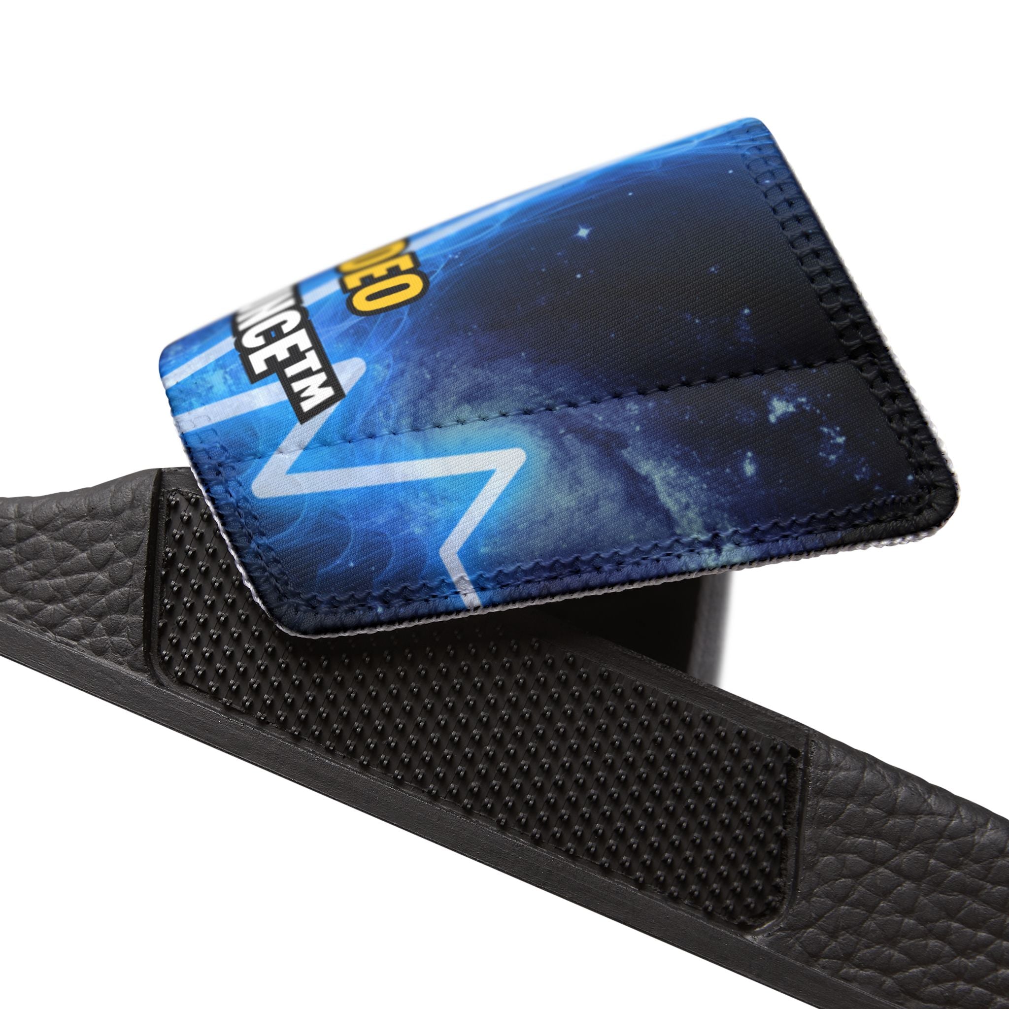 Quantum Kinetic Bounce™ - Men's Slide Sandals with Custom Neon Lightning Strap - Removable Strap, Lightweight Pool & Beach Slides