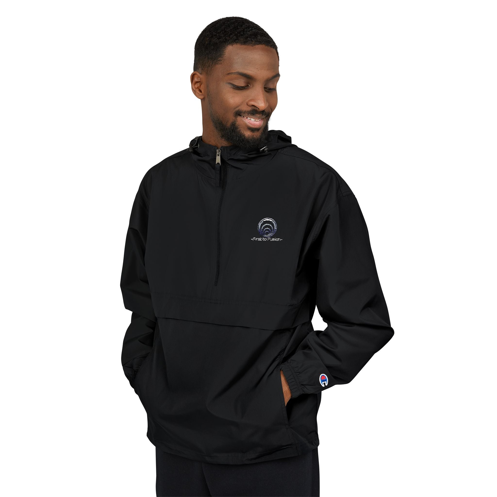 First to Fusion™ - Packable Anorak Jacket — Minimal Paw Print Windbreaker