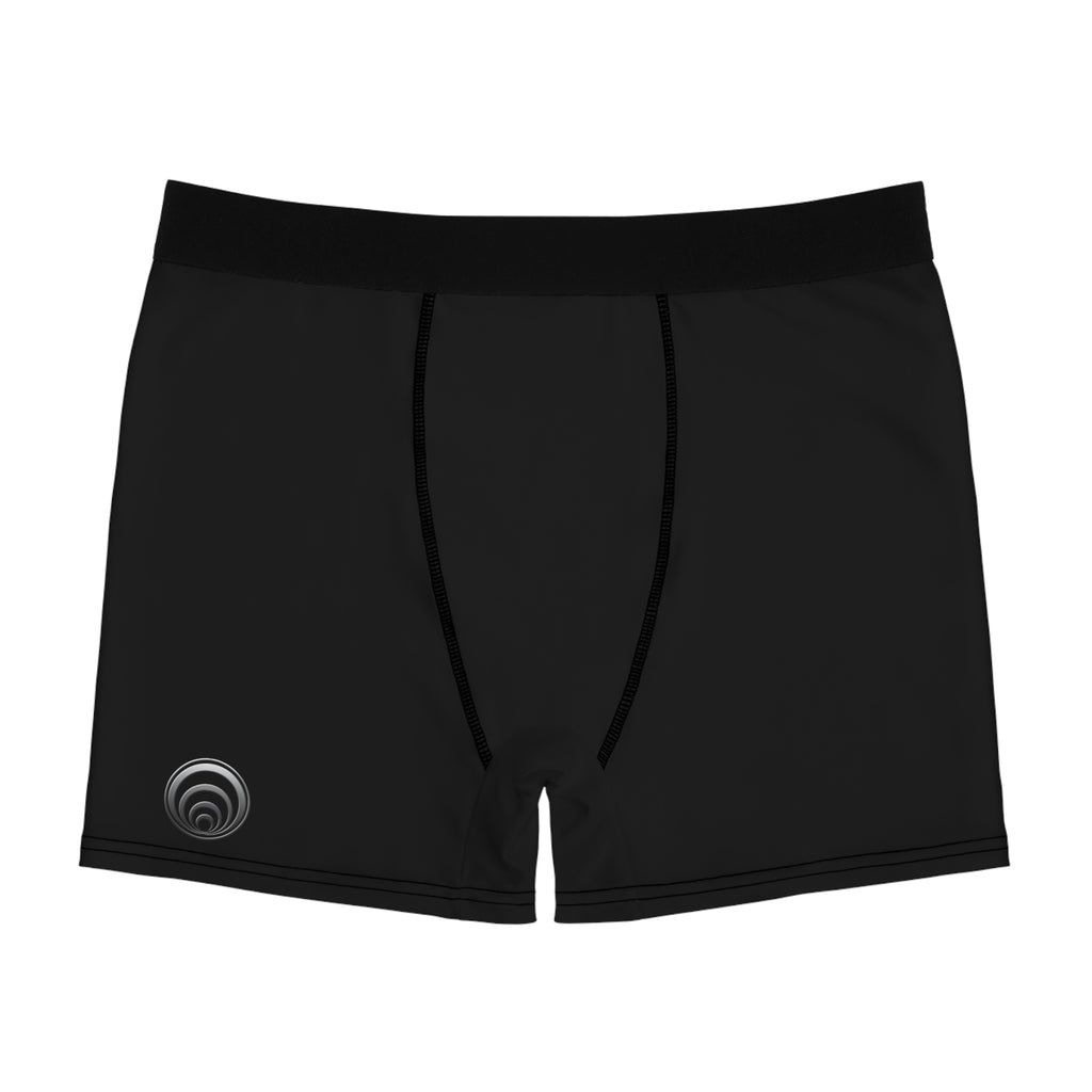 Men's Boxer Briefs — 'First to Fusion' Minimal Logo Black Performance Underwear