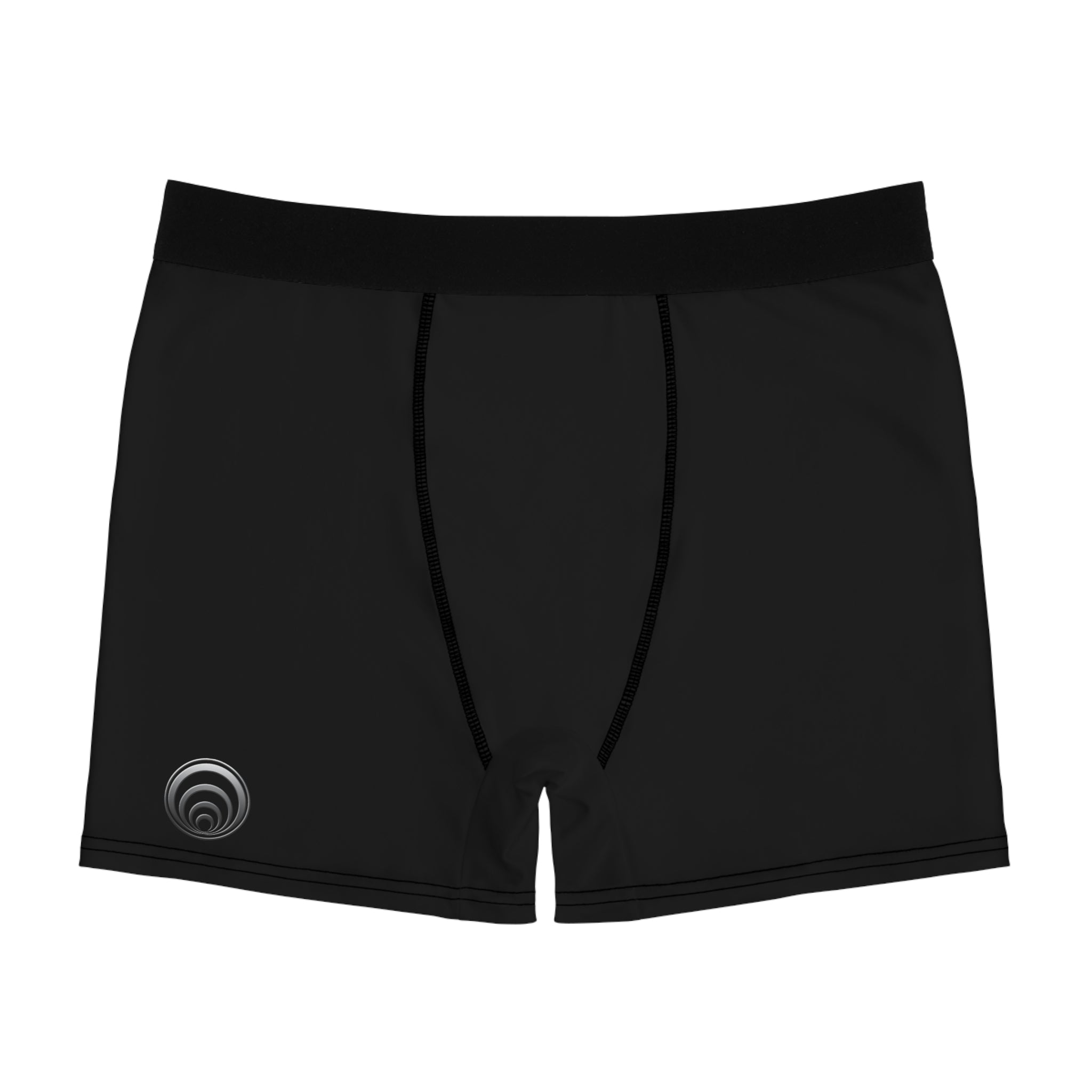 Men's Boxer Briefs — 'First to Fusion' Minimal Logo Black Performance Underwear