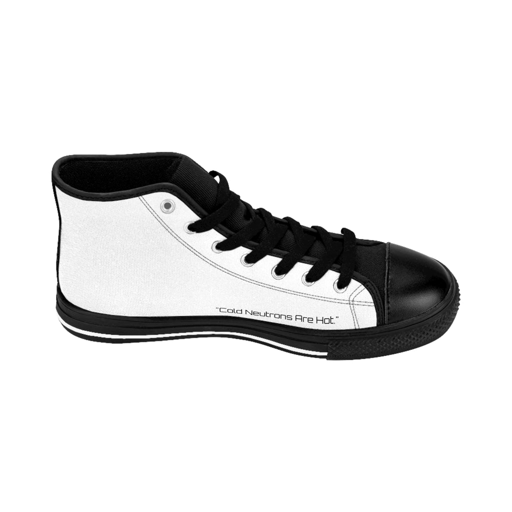 Cold Neutrons Are Hot - Classic High-Top Sneakers — Minimalist Monochrome Logo Design