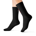 Fusion On Demand™ - Black Sublimation Socks with Minimal Red Label — Custom Printed Crew Socks