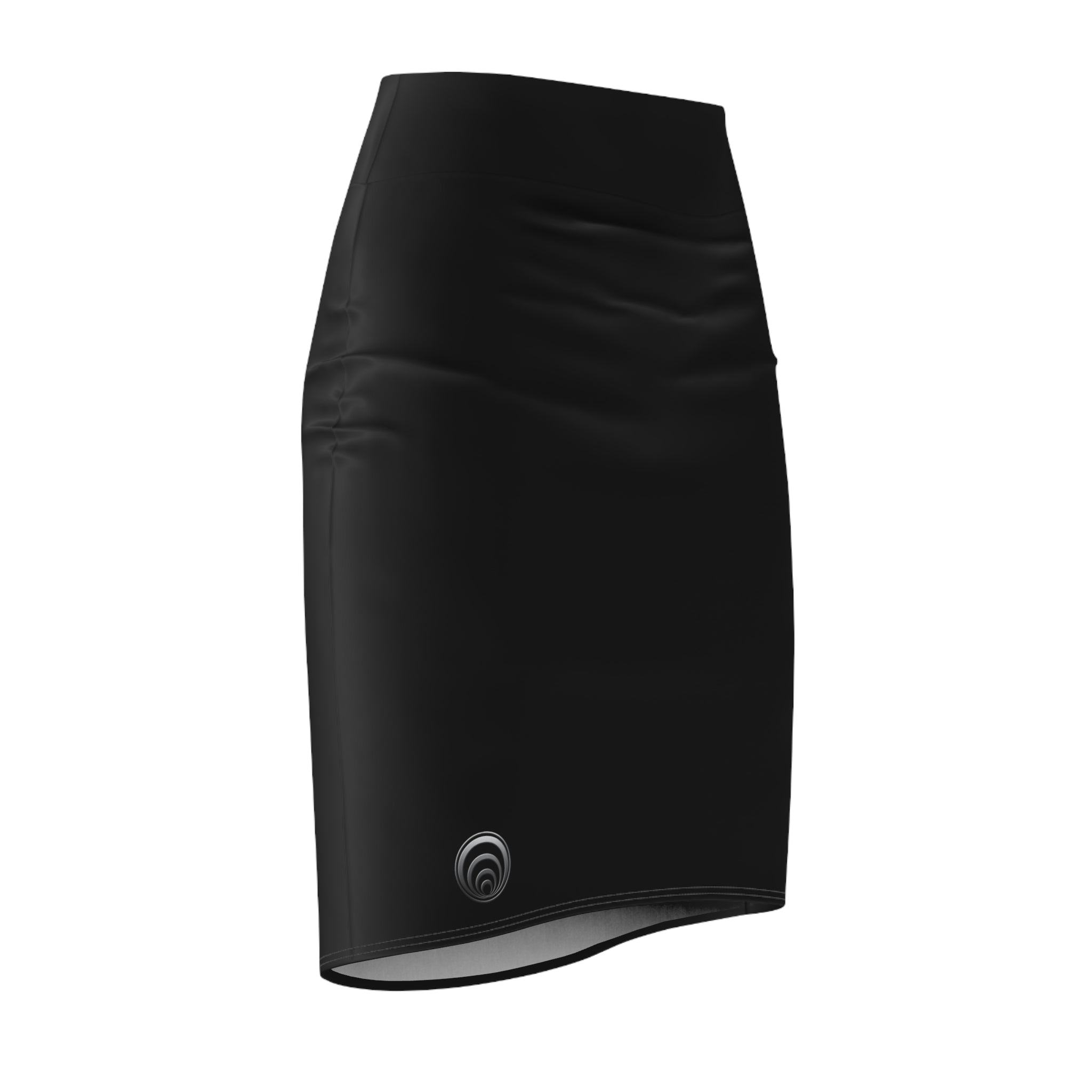 Quantum Black Logo Pencil Skirt — Sleek Women's Office & Evening Skirt with Subtle Branding