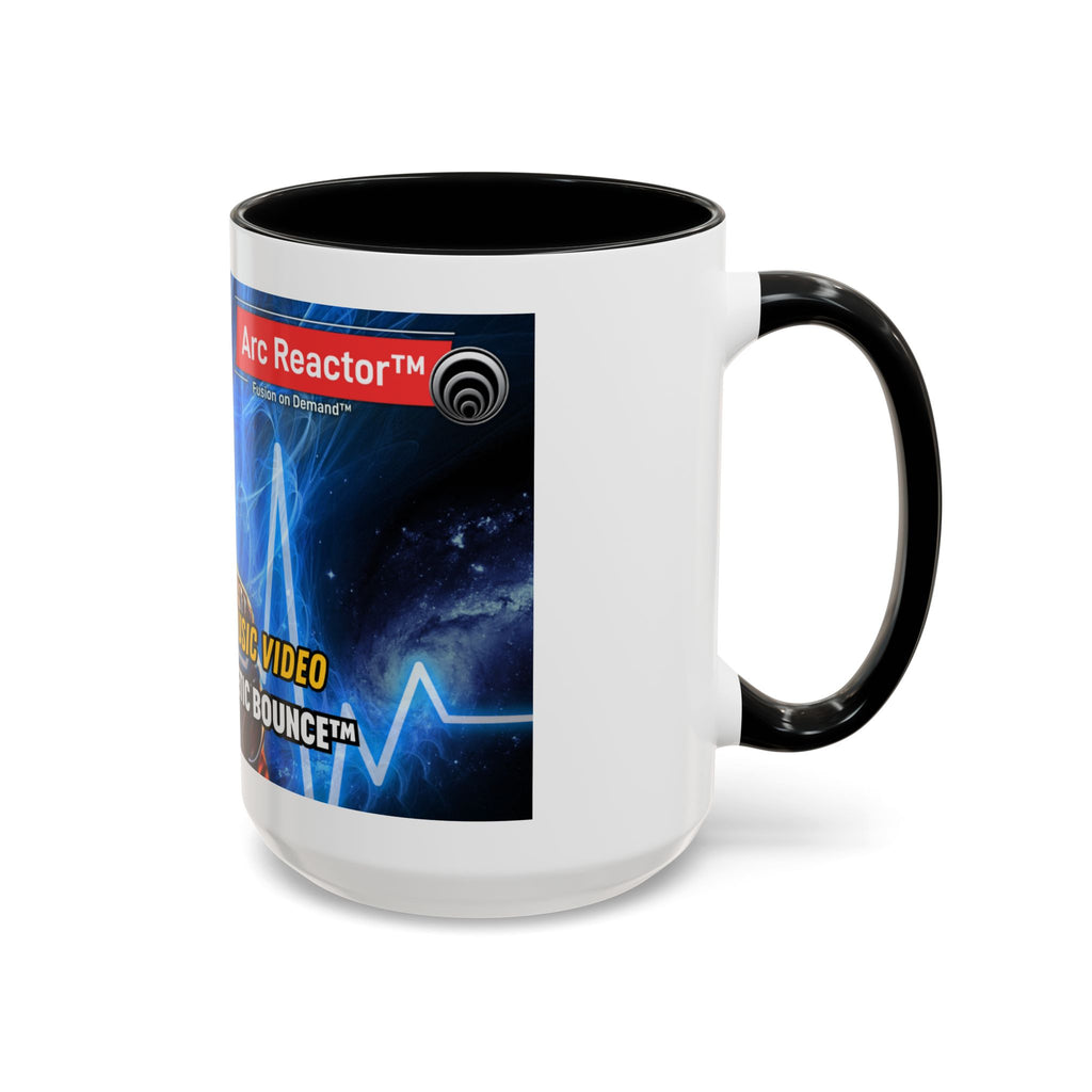 Accent Coffee Mug — "Arc Reactor™: The Official Music Video" Sci‑Fi DJ Design (11/15 oz)