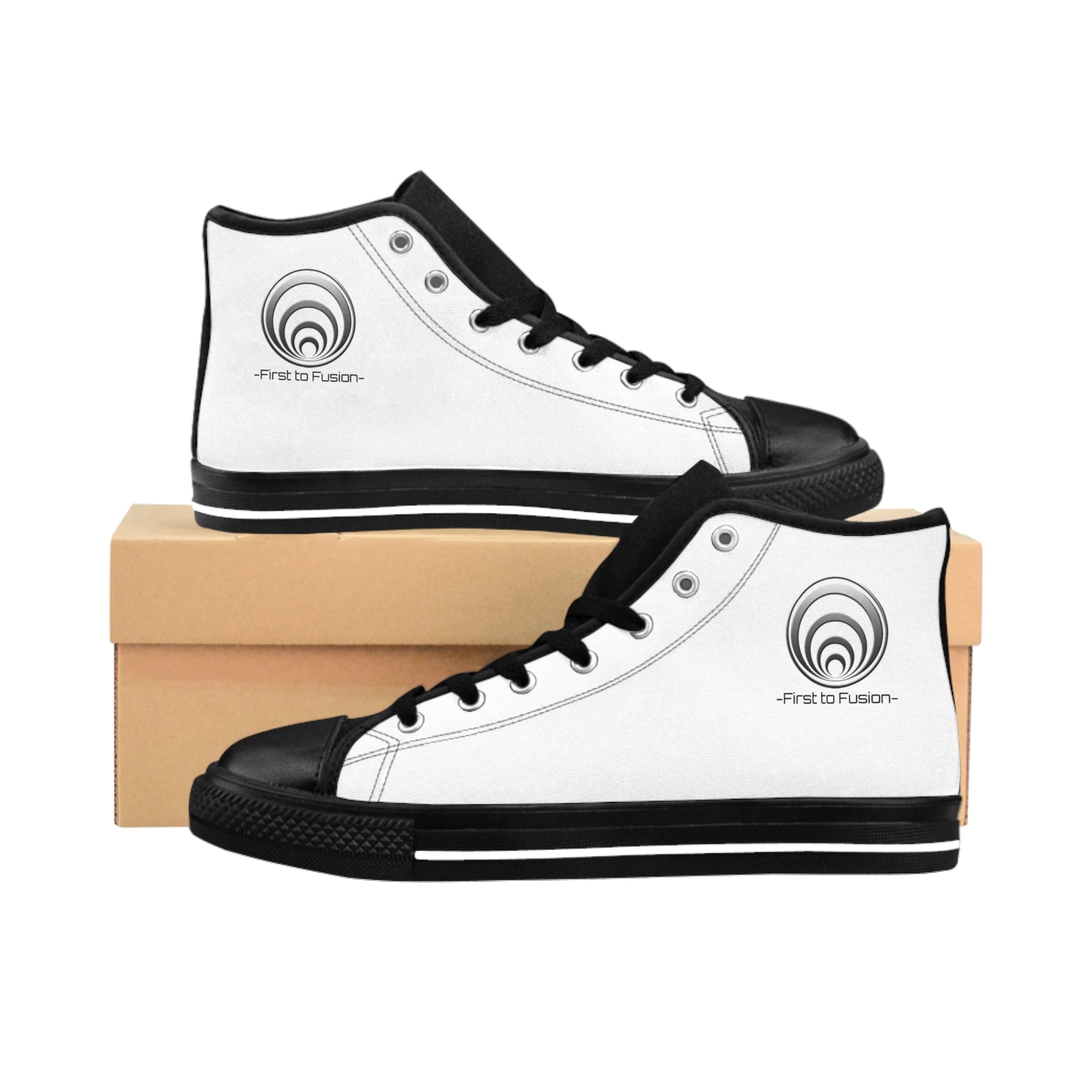 Cold Neutrons Are Hot - Classic High-Top Sneakers — Minimalist Monochrome Logo Design