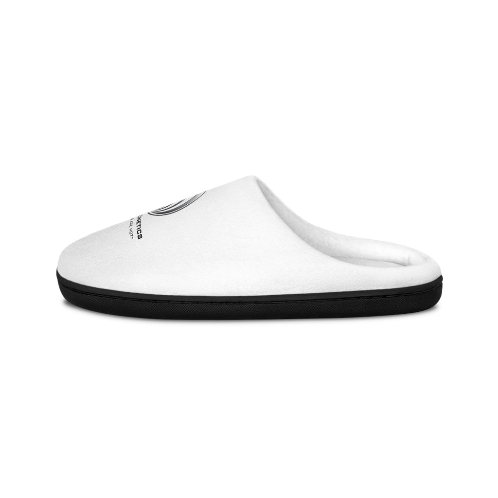 Quantum Kinetics Logo Men's Indoor Slippers — Cozy White Lounge Slides