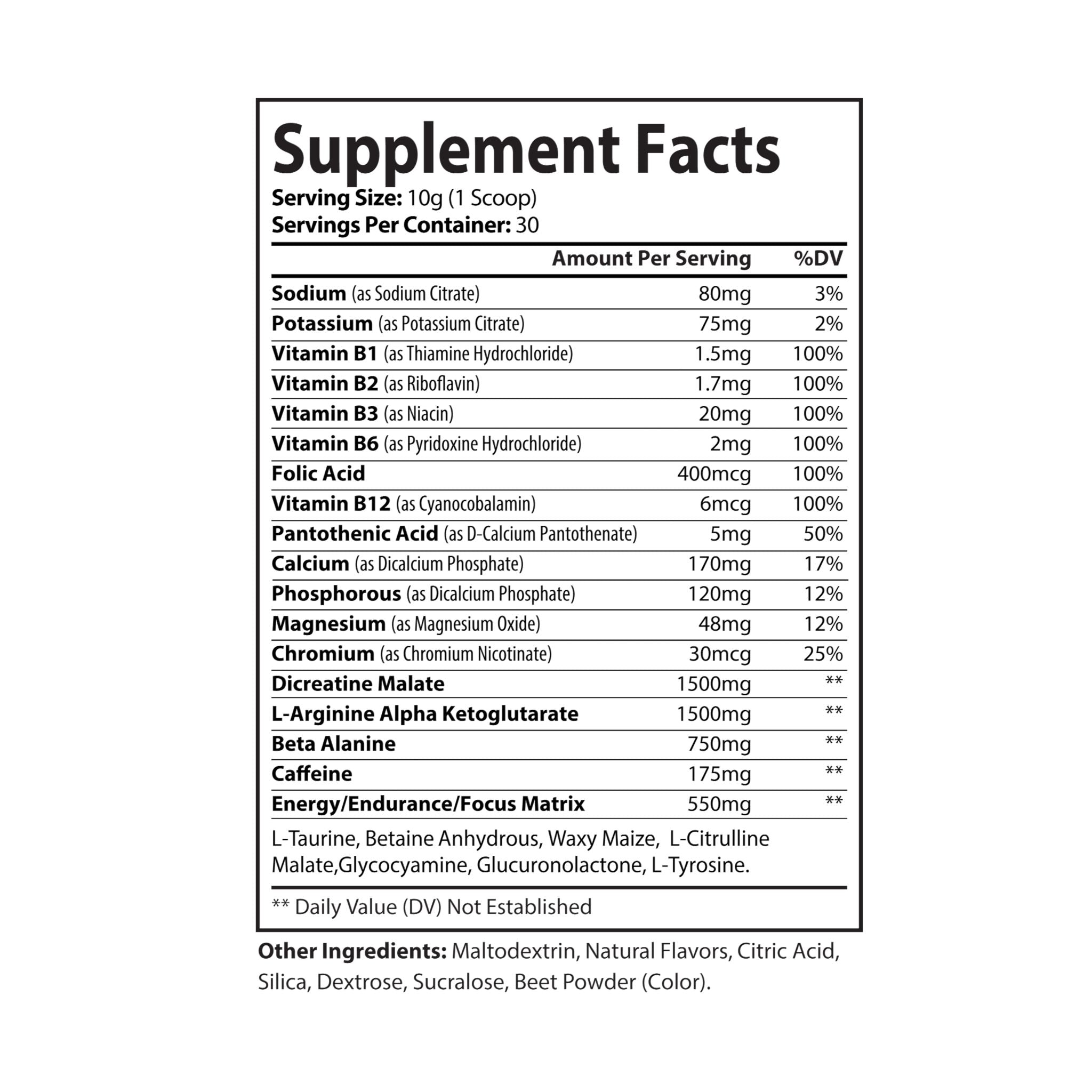 Pre-Workout Supplement, Watermelon (300g, 10.58oz) - Quantum Kinetic Bounce™