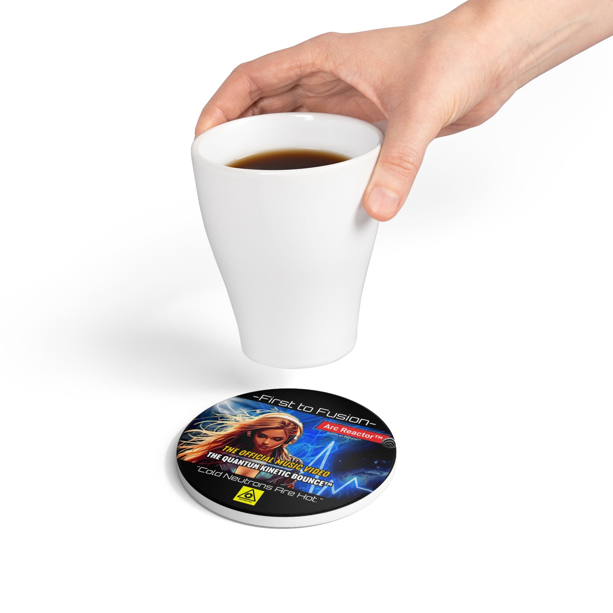 First to Fusion Arc Reactor Ceramic Coaster — "Cold Neutrons Are Hot" Music Video Design
