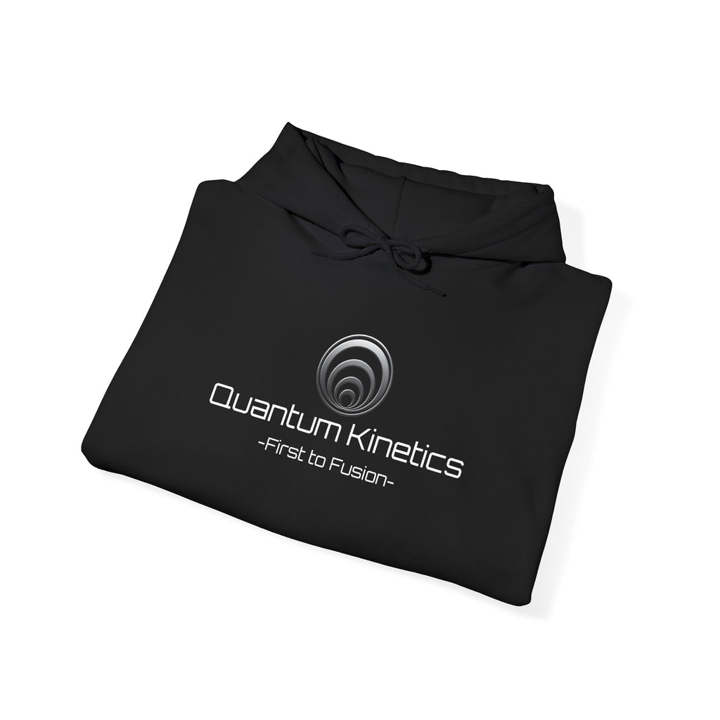 Quantum Kinetics Hoodie – “First to Fusion™” Logo & “Cold Neutrons Are Hot.” Science Pullover