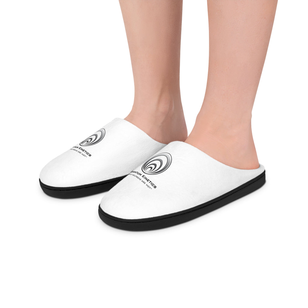 Quantum Kinetics Logo Men's Indoor Slippers — Cozy White Lounge Slides