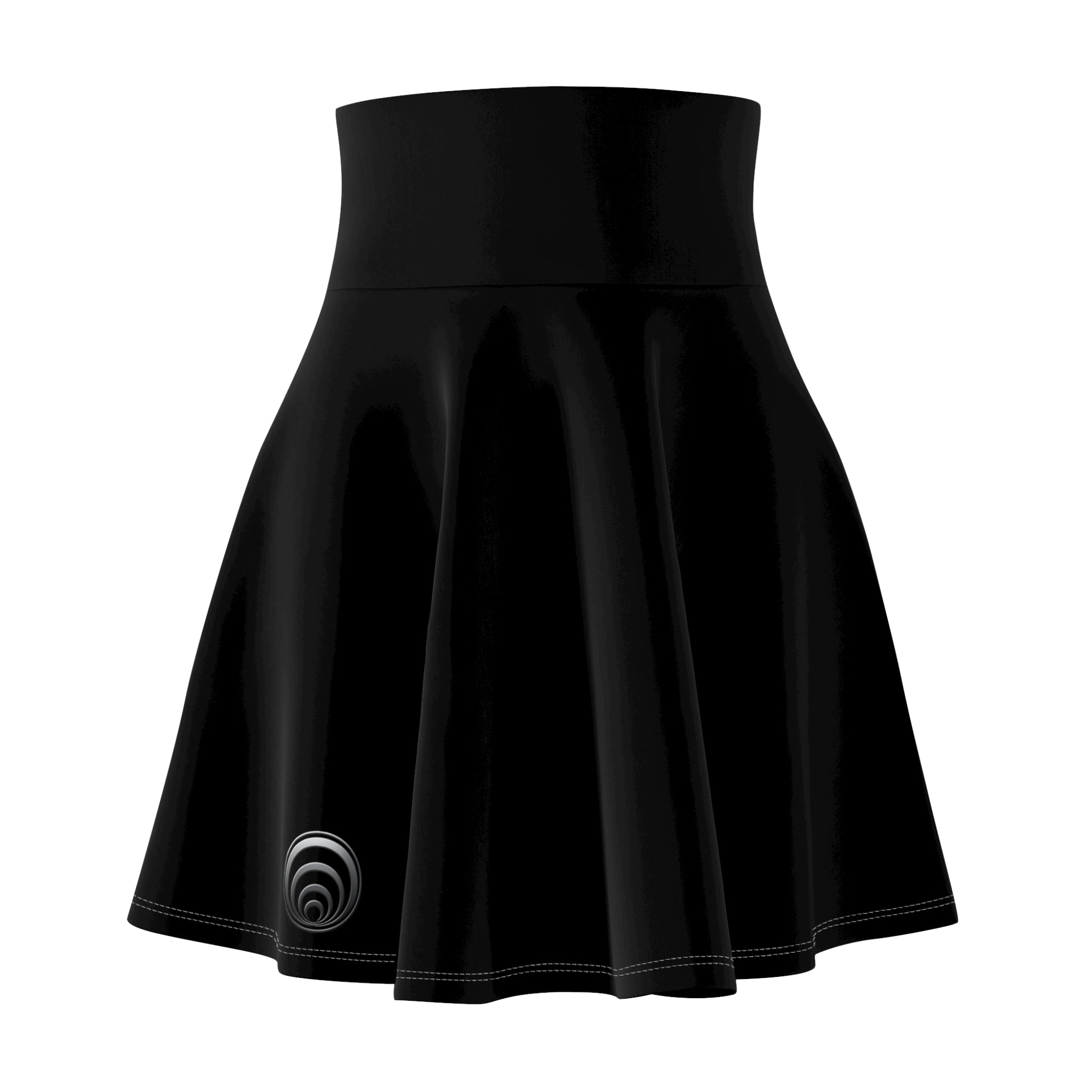 First to Fusion™ - Waistband Women's Skater Skirt — Black AOP Fashion