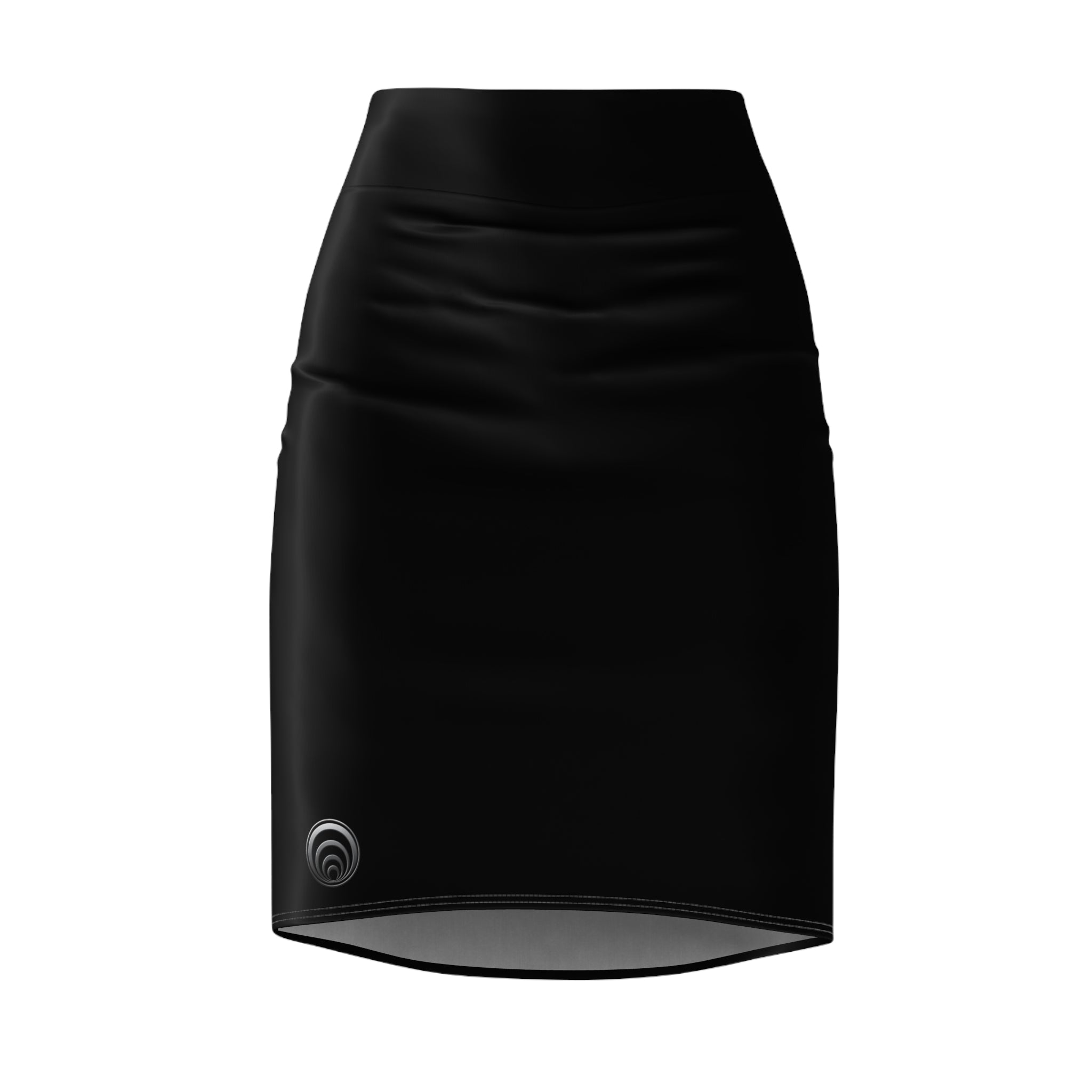 Quantum Black Logo Pencil Skirt — Sleek Women's Office & Evening Skirt with Subtle Branding
